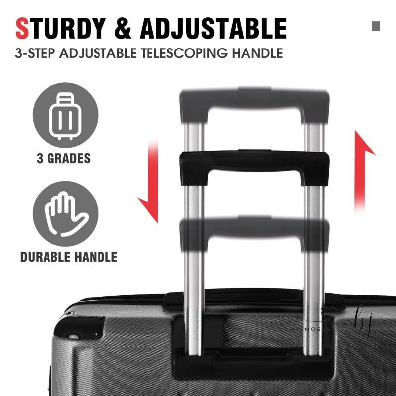 24'' Lightweight Expandable Hardshell Luggage Spinner Suitcase with TSA Lock, BLACK