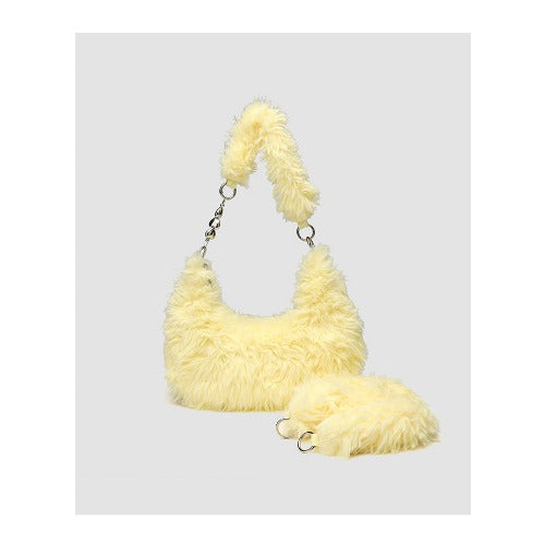 Winter Fuzzy Tote Bag Y2K Faux Fur Bag Fluffy Shoulder Handbags