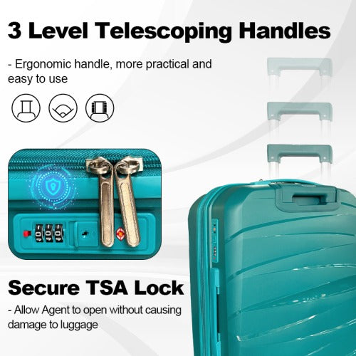 Hard shell luggage, 3-piece set, with TSA Lock, 20 inches 24 inches 28 inches