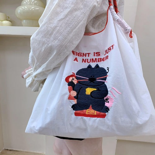 Embroidery Tote Bags Shopping Bag Cute Large Capacity,Bear