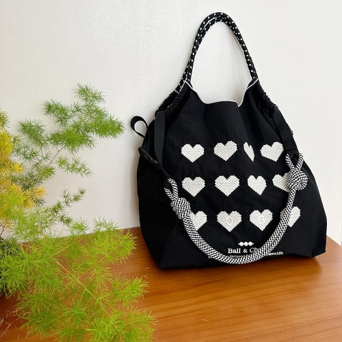 Ball & Chain Embroidery Waterproof Folding Eco-friendly Bag Shopping Bag,Cake