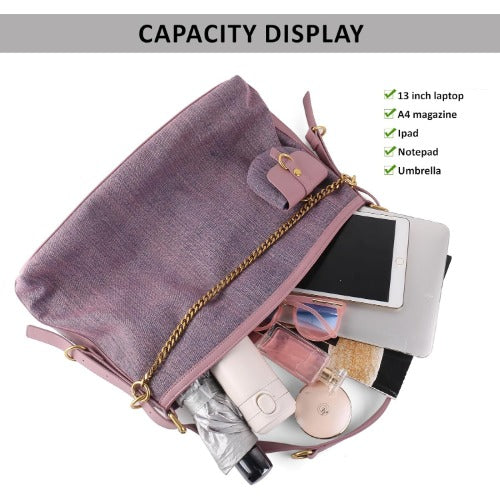 Denim Handbags with Multiple Pockets
