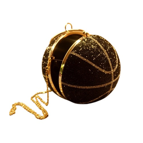 Rhinestone Basketball Crossbody Clutch Bags